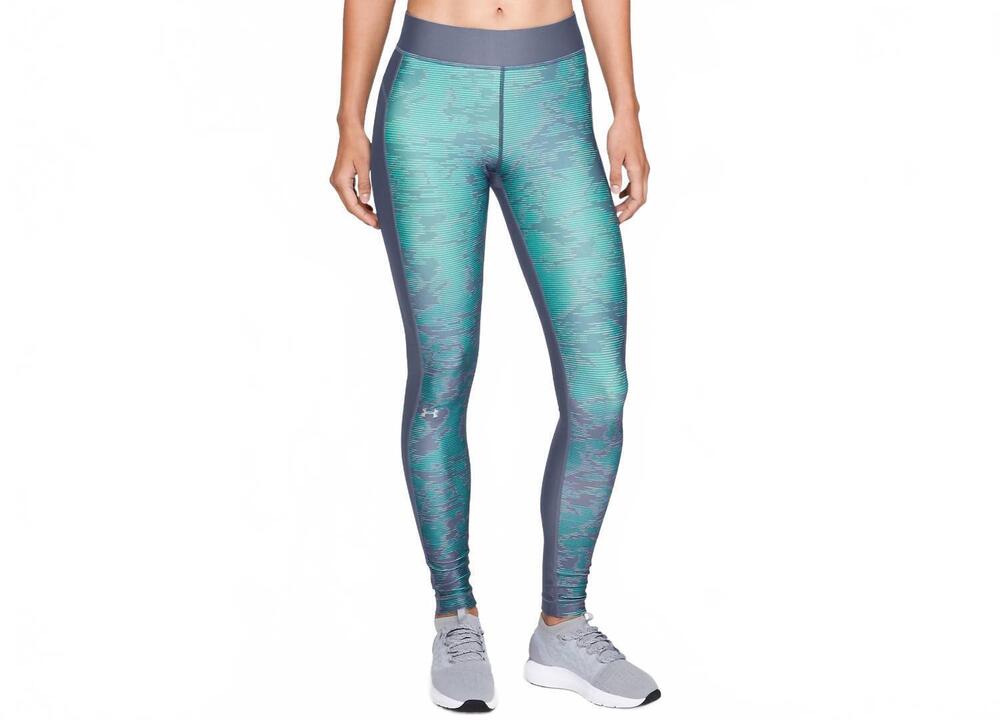 NEW UNDER ARMOUR petite heatgear printed compression leggings in utility blue